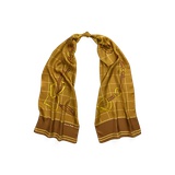 Belting-Print Windowpane Silk Scarf