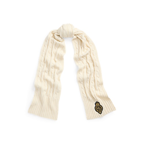 폴로 랄프로렌 Crest-Patch Cable-Knit Scarf