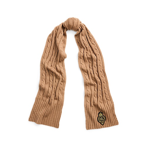 폴로 랄프로렌 Crest-Patch Cable-Knit Scarf