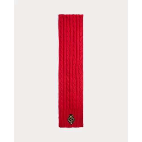 폴로 랄프로렌 Crest-Patch Cable-Knit Scarf