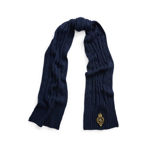 폴로 랄프로렌 Crest-Patch Cable-Knit Scarf