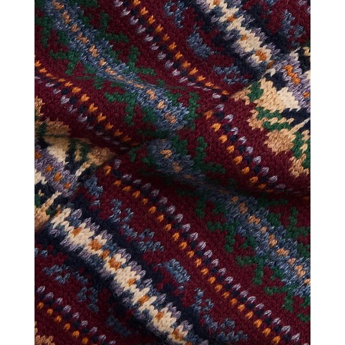 폴로 랄프로렌 Fair Isle Fringe-Trim Wool-Blend Scarf