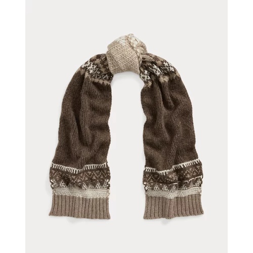 폴로 랄프로렌 Jacquard-Knit Cashmere-Blend Scarf