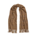 Fringe Plaid Wool-Cashmere Scarf