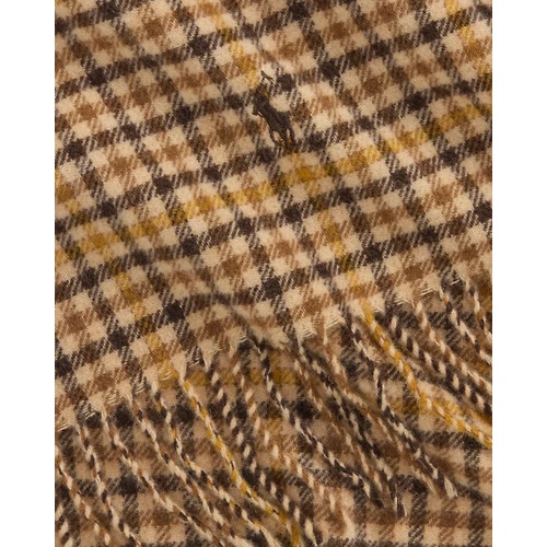 폴로 랄프로렌 Fringe Plaid Wool-Cashmere Scarf