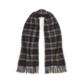 Fringe Plaid Wool-Cashmere Scarf