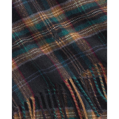 폴로 랄프로렌 Fringe Plaid Wool-Cashmere Scarf