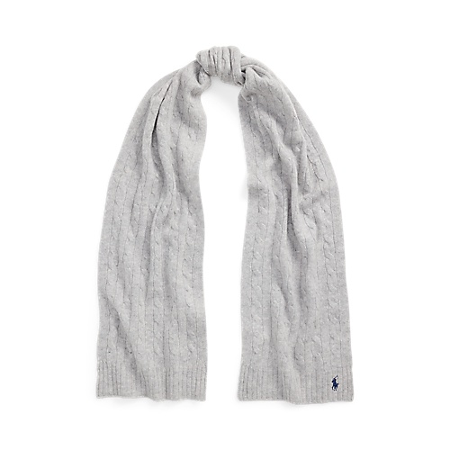 폴로 랄프로렌 Cable-Knit Wool-Cashmere Scarf