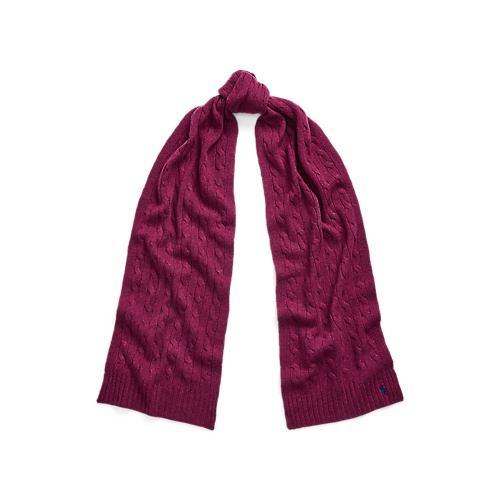 폴로 랄프로렌 Cable-Knit Wool-Cashmere Scarf