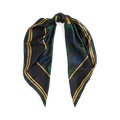 Plaid Lion-Crest Silk Twill Square Scarf