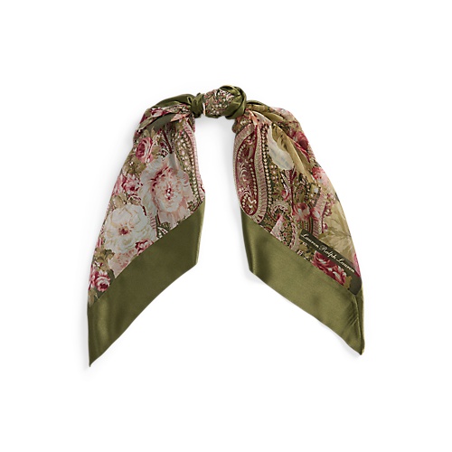 폴로 랄프로렌 Floral Silk Square Scarf