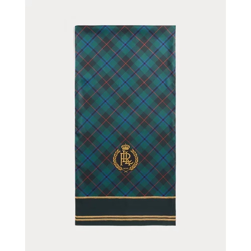 폴로 랄프로렌 Plaid Crest Silk Twill Wrap Scarf