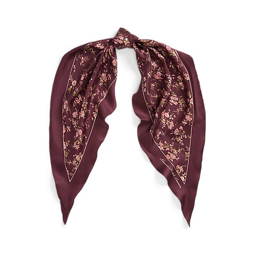 폴로 랄프로렌 Floral Silk Twill Diamond Scarf