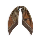 Plaid Silk Twill Square Scarf