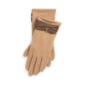 Lambskin-Trim Wool-Blend Tech Gloves