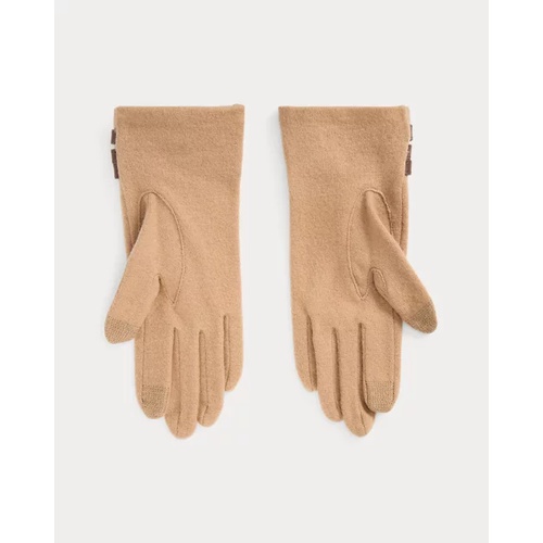 폴로 랄프로렌 Lambskin-Trim Wool-Blend Tech Gloves