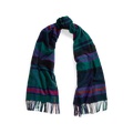 Plaid Fringe-Trim Scarf