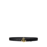 Anchor-Logo Leather Skinny Belt