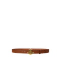 Anchor-Logo Leather Skinny Belt