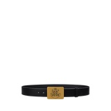 Anchor-Buckle Leather Wide Belt