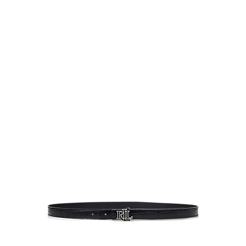 폴로 랄프로렌 Logo Reversible Embossed Skinny Belt