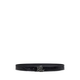 Logo Reversible Crocodile-Embossed Belt