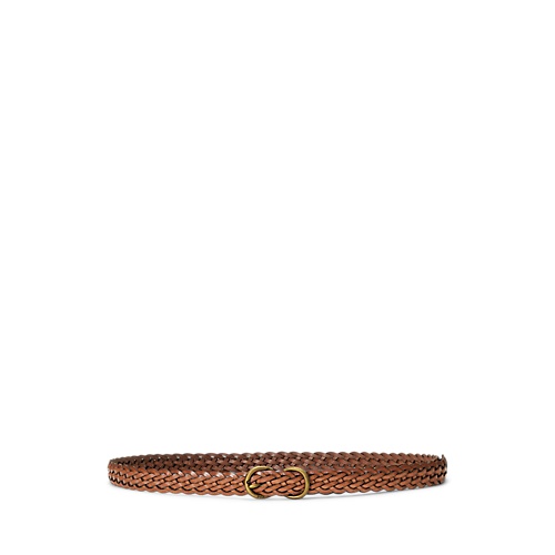 폴로 랄프로렌 Braided Vachetta Leather Skinny Belt