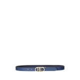 Oval-Logo Reversible Leather Skinny Belt