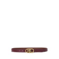 Oval-Logo Reversible Leather Skinny Belt