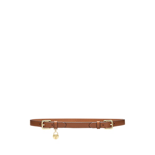 폴로 랄프로렌 Leather Double-Buckle Skinny Belt