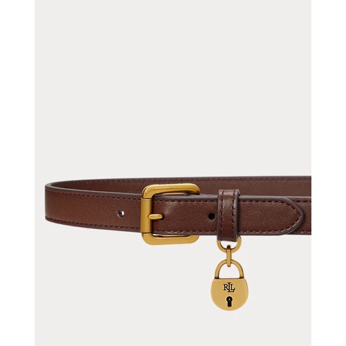 폴로 랄프로렌 Leather Double-Buckle Skinny Belt