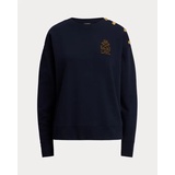 Button-Trim French Terry Sweatshirt