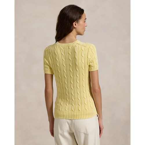 폴로 랄프로렌 Cable-Knit Cotton Short-Sleeve Sweater