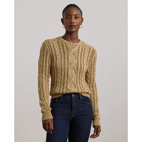 폴로 랄프로렌 Aran-Knit Metallic Crewneck Sweater