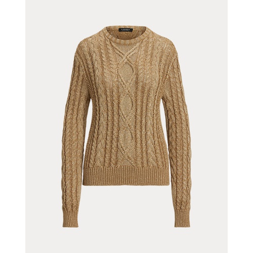 폴로 랄프로렌 Aran-Knit Metallic Crewneck Sweater