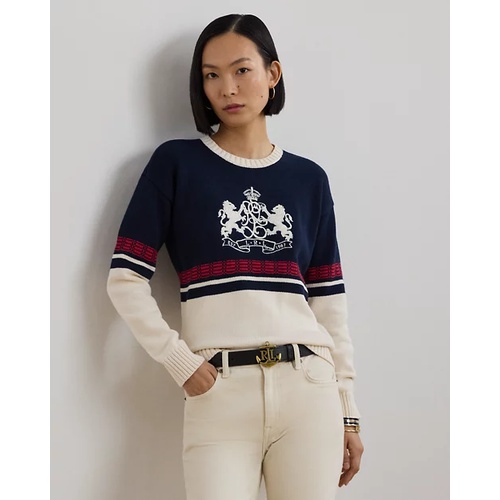 폴로 랄프로렌 Embroidered-Crest Cotton Sweater