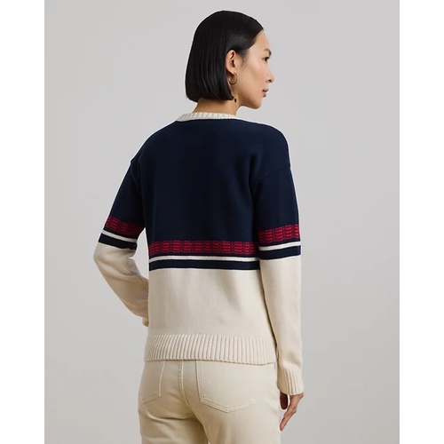 폴로 랄프로렌 Embroidered-Crest Cotton Sweater