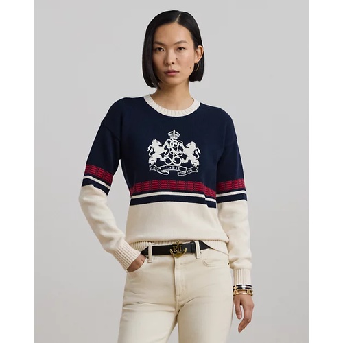 폴로 랄프로렌 Embroidered-Crest Cotton Sweater