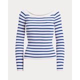 Striped Ballet-Neck Sweater