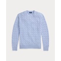 Cable-Knit Cotton Crewneck Sweater