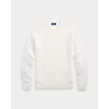 Cable-Knit Cotton Crewneck Sweater