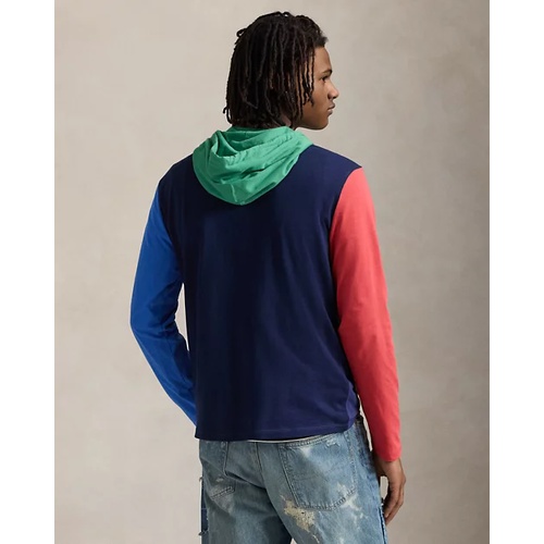 폴로 랄프로렌 Color-Blocked Jersey Hooded T-Shirt