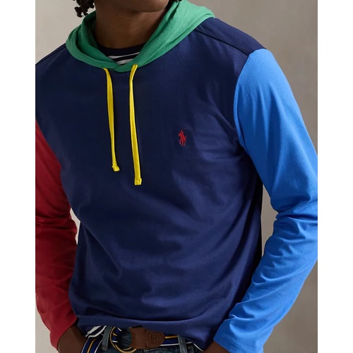 폴로 랄프로렌 Color-Blocked Jersey Hooded T-Shirt