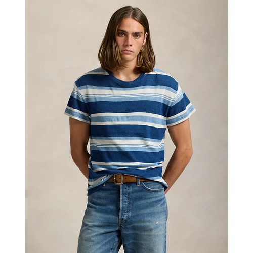 폴로 랄프로렌 Classic Fit Striped Cotton-Linen T-Shirt