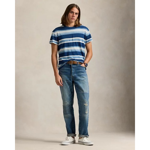 폴로 랄프로렌 Classic Fit Striped Cotton-Linen T-Shirt