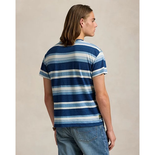 폴로 랄프로렌 Classic Fit Striped Cotton-Linen T-Shirt