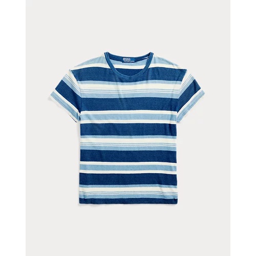 폴로 랄프로렌 Classic Fit Striped Cotton-Linen T-Shirt