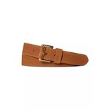 Roller-Buckle Suede Belt