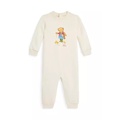 Baby Girls Polo Bear Fleece Coveralls