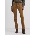 Stretch Corduroy Mid Rise Straight Pants